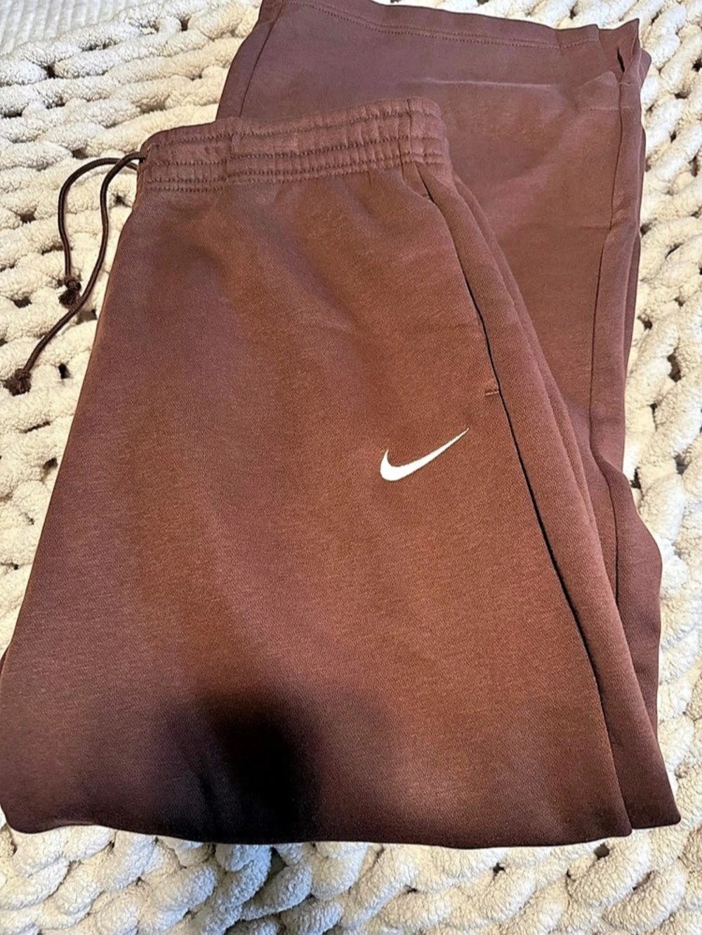 NWT! Nike Sportswear Phoenix Fleece High-Waisted Sweatpants Brown Large